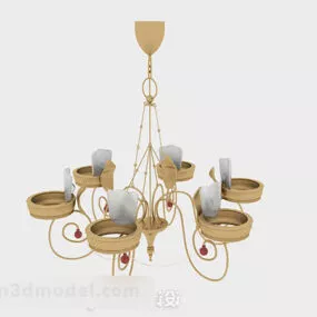 European Style Metal Round Chandelier 3d model
