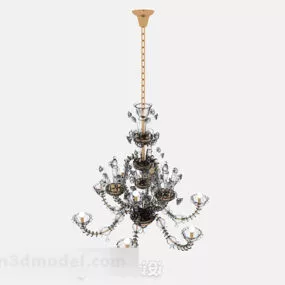 European Metal Style Chandelier 3d model