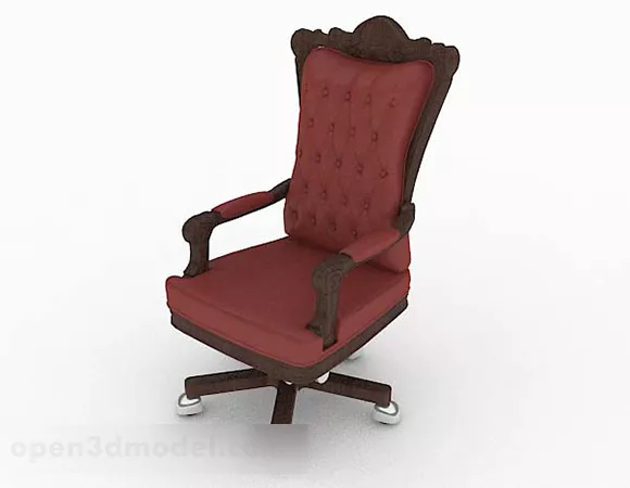 European Style Red Home Chair 3d model European Style Red Home Chair 3d model