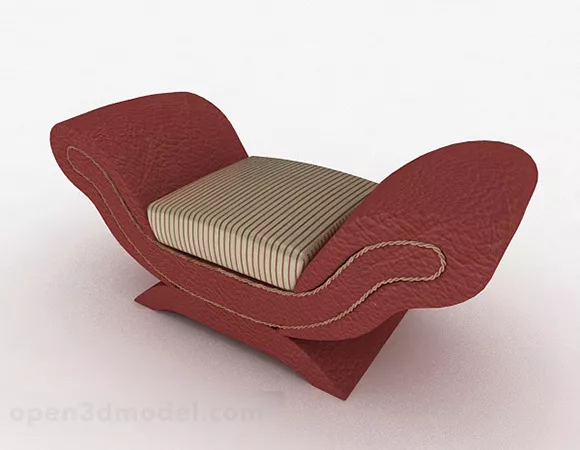 European Red Fabric Sofa Footstool 3d model European Red Fabric Sofa Footstool 3d model