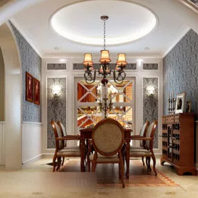 European Style Restaurant Interior 3d model