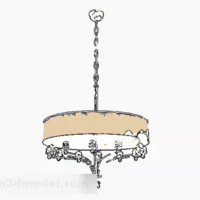 European Round Carved Chandelier 3d model