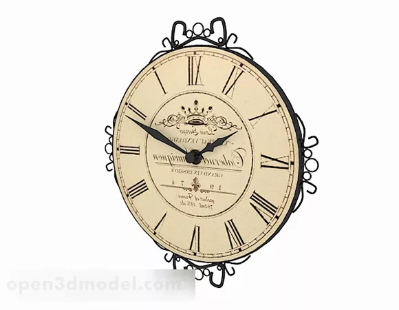 Vintage Circle Alarm Clock 3d model