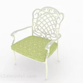 European Style White Furniture Armchair 3d model