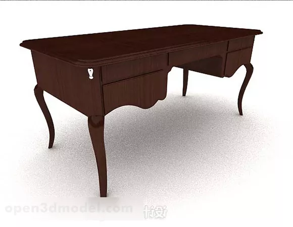 European Style Simple Wooden Desk 3d model European Style Simple Wooden Desk 3d model