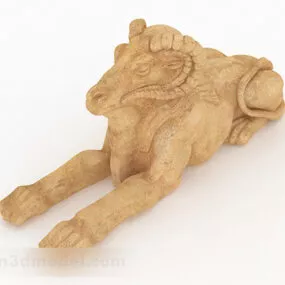 European Stone Carved Sheep 3d model