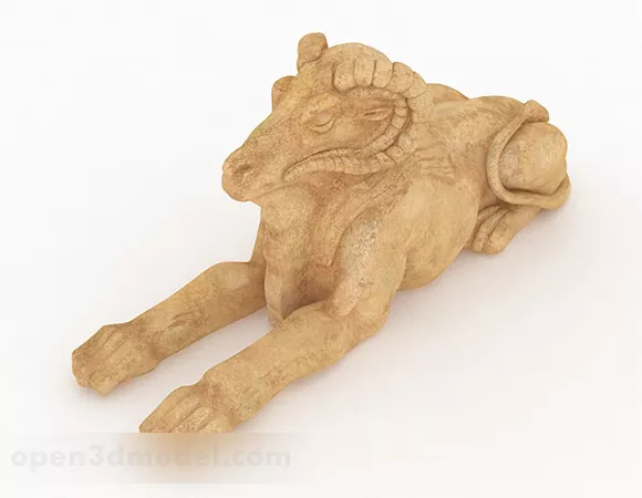 European Stone Carved Sheep 3d model European Stone Carved Sheep 3d model