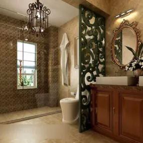 European Style Toilet Interior 3d model