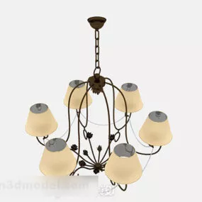 European Warm Living Room Chandelier 3d model