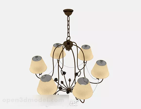 European Warm Living Room Chandelier 3d model European Warm Living Room Chandelier 3d model