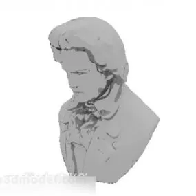 European Westerner Statue Decoration 3d model