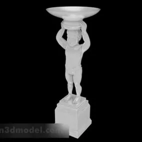 European Children Statue Decoration 3d model
