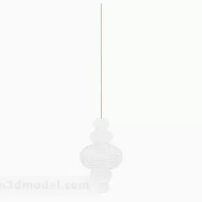 European White Glass Chandelier 3d model