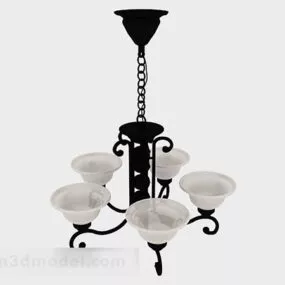 European White Living Room Chandelier 3d model