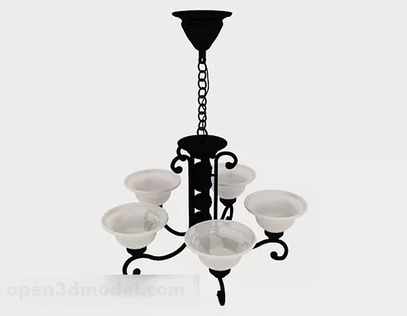 European White Living Room Chandelier 3d model European White Living Room Chandelier 3d model