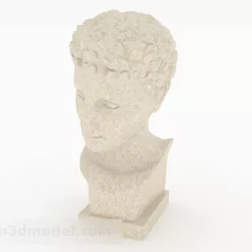European White Plaster Sculpture Character 3d model