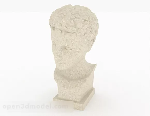 European White Plaster Sculpture Character 3d model European White Plaster Sculpture Character 3d model