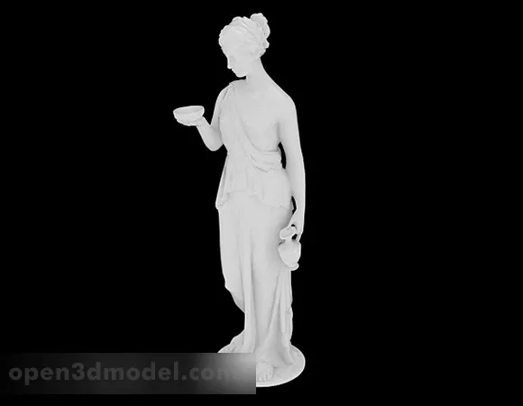 European Women Sculpture Statue 3d model European Women Sculpture Statue 3d model