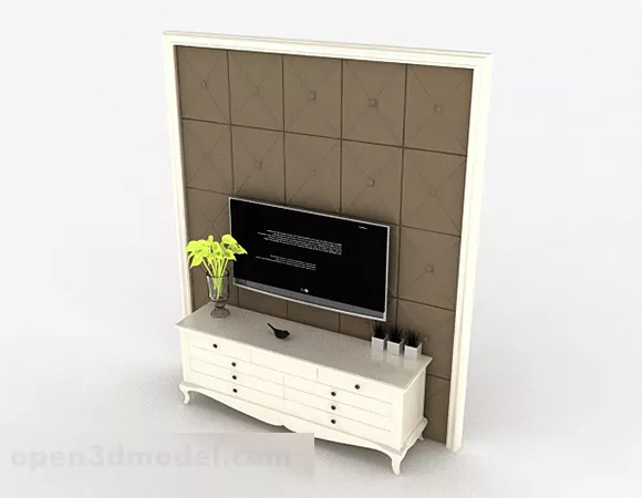 European White Wooden Locker 3d model European White Wooden Locker 3d model