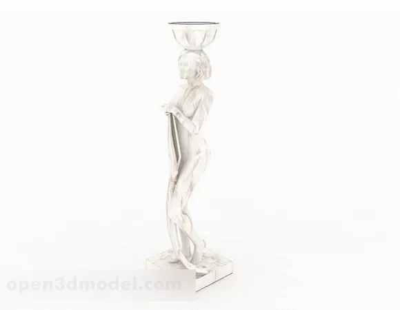 Pine Cone Inside Glass Vase Decoration 3d model