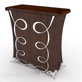 European Wooden Cabinet 3d model