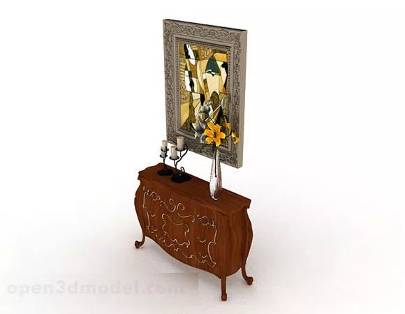 European Wooden Decorative Office Cabinet 3d model European Wooden Decorative Office Cabinet 3d model