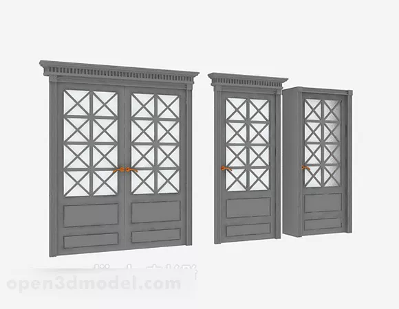 European Style Wooden Door Design 3d model European Style Wooden Door Design 3d model