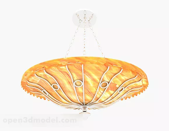 European Style Yellow Chandelier 3d model European Style Yellow Chandelier 3d model