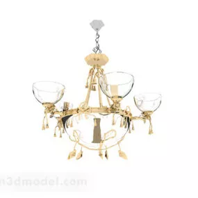 European Style Yellow Metal Chandelier 3d model