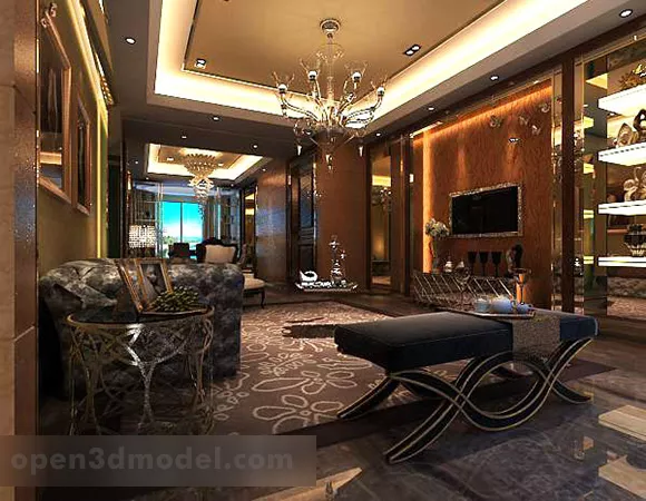 European Villa Living Room Ceiling Interior 3d model European Villa Living Room Ceiling Interior 3d model