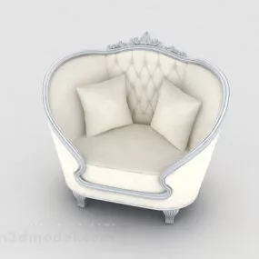 European White Home Single Sofa 3d model