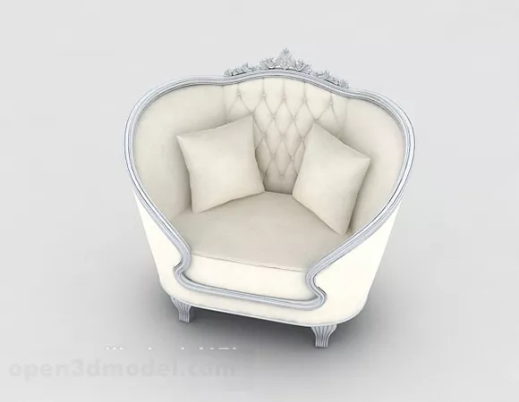 European White Home Single Sofa 3d model European White Home Single Sofa 3d model