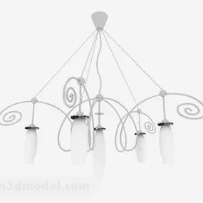 European White Pentagon Chandeliers 3d model