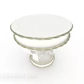 European White Round Coffee Table 3d model