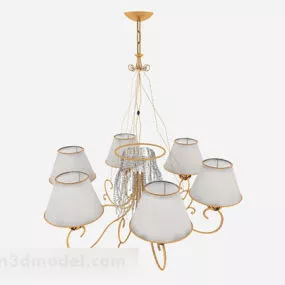 European Round Living Room Chandelier 3d model