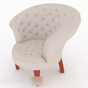 European White Single Sofa Furniture Design 3d model