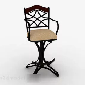 European Wood Brown Home Chair 3d model