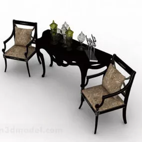 European Wooden Chair 3d model