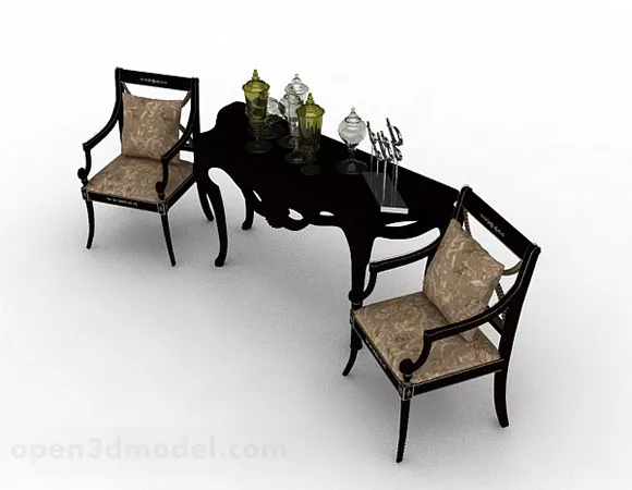 European Wooden Chair 3d model European Wooden Chair 3d model