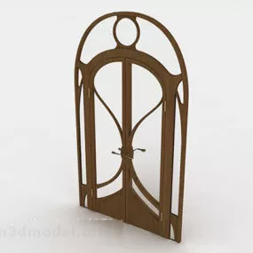 European Wooden Door Structure 3d model