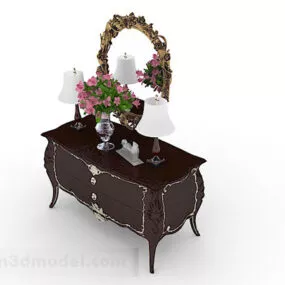 European Wooden Dresser 3d model