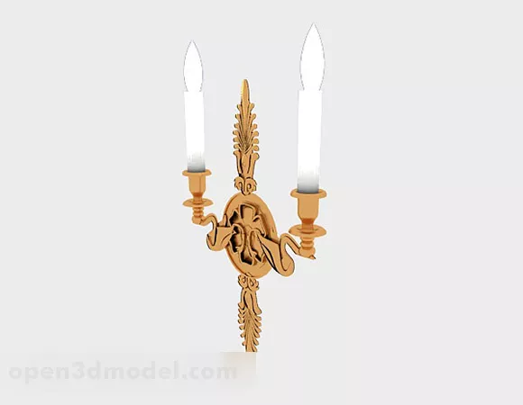 European Candlestick Wall Mount 3d model European Candlestick Wall Mount 3d model
