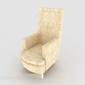 European Yellow Pattern Single Sofa 3d model