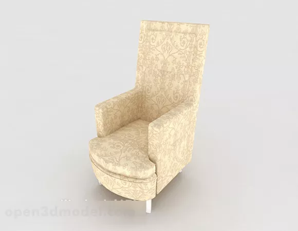 European Yellow Pattern Single Sofa 3d model European Yellow Pattern Single Sofa 3d model