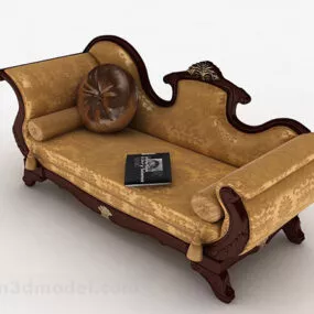 European Yellow Single Sofa 3d model