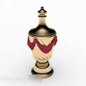 Exotic Metal Pot Shaped Decoration 3d model