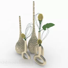 Exquisite White Home Combination Decoration 3d model