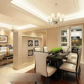 Family Restaurant Interior 3d model