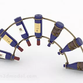 Fan Shaped Metal Wine Rack 3d model