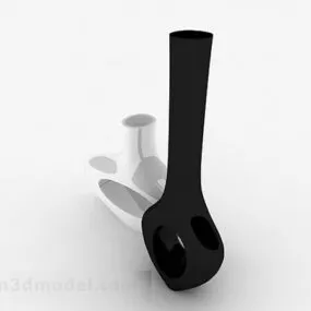 Fashion Black White Ceramic Vase 3d model